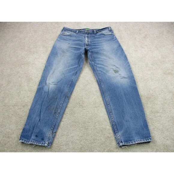 VINTAGE Levis Jeans 550 Relaxed Men 36x30 Blue Orange Tab Distressed Denim USA * - Picture 1 of 16